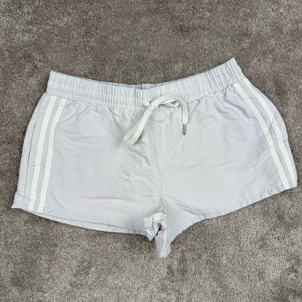 Cali 1850 Athletic Shorts Size M Light Blue White Stripe Drawstring Athleisure